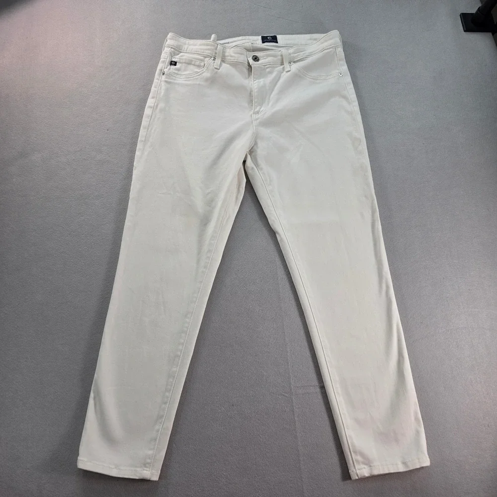 AG Adriano Goldschmied Abbey Ankle White Jeans Mid Rise Size 31R